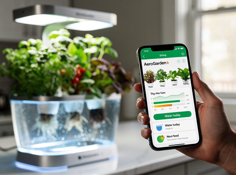 AeroGarden app showing plant growth tracking