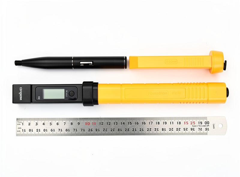 Slim black hydroponic pen-style EC meter and larger rugged yellow truncheon meter compared side by side on white surface